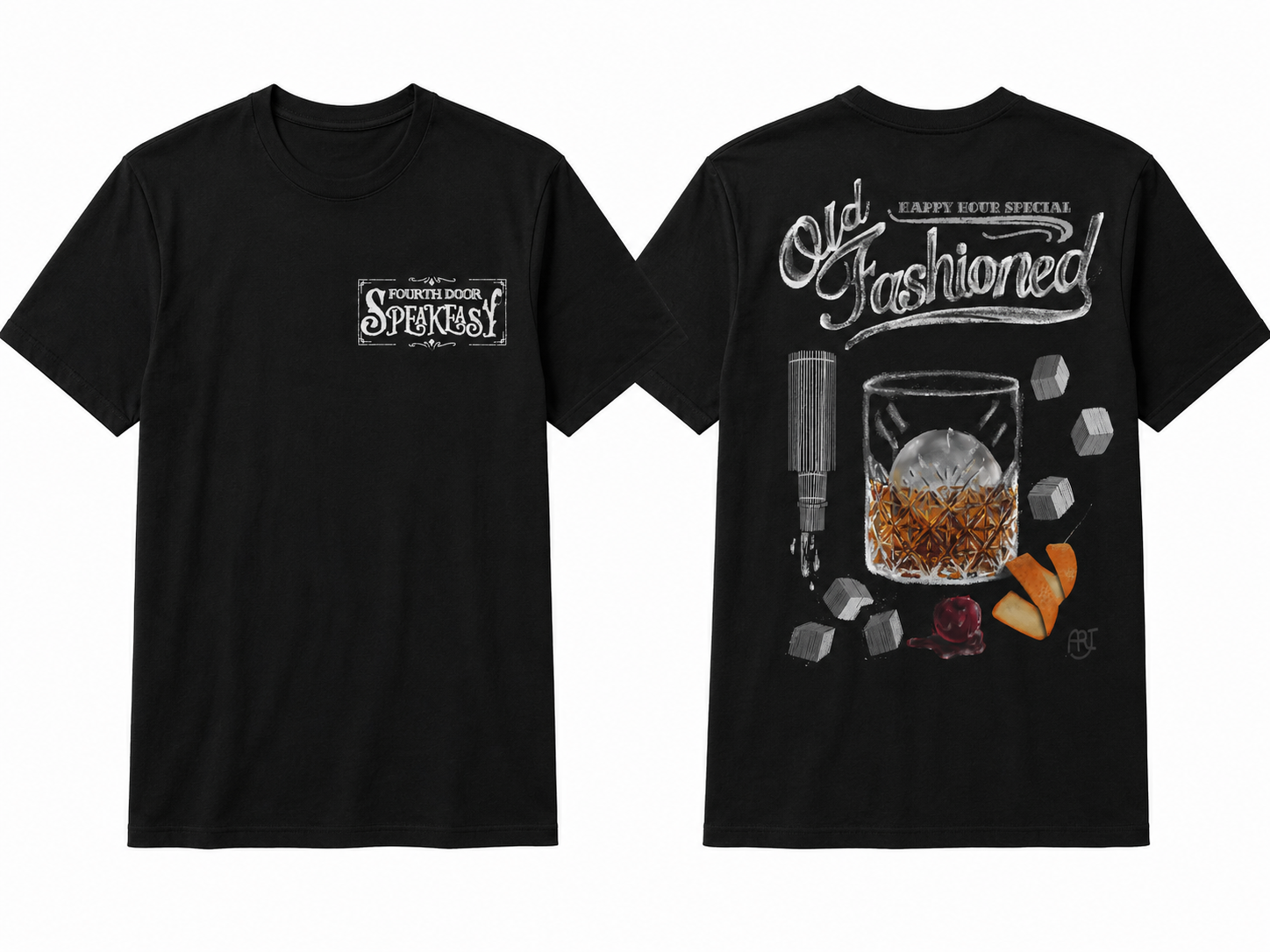 Old Fashioned Speakeasy "4DME" Happy Hour Tee — Limited Edition